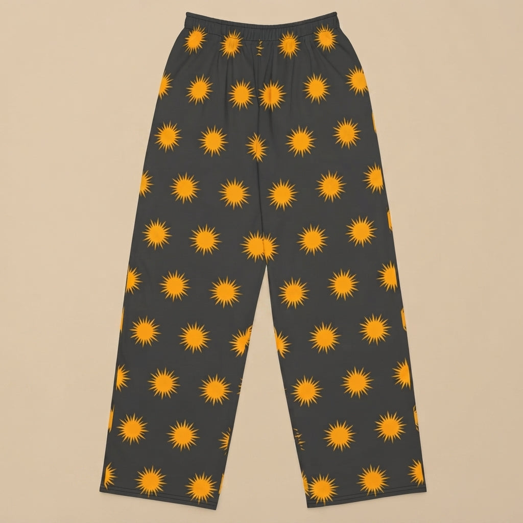 Golden Sun wide leg lounge pants on a neutral background