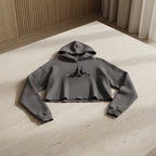 Grey Lalish Temple women’s crop hoodie with black embroidery