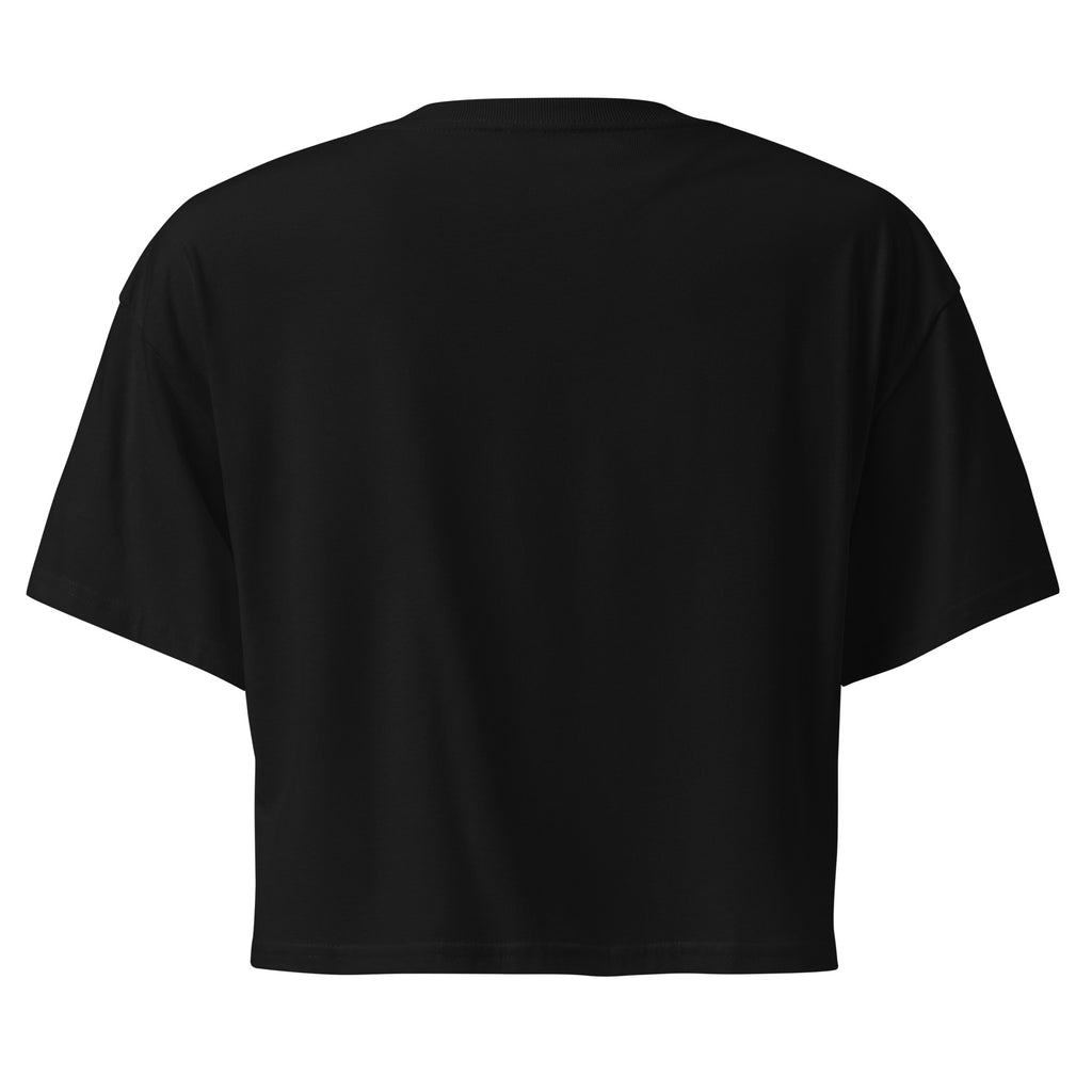 Black Lalish Love women’s crop top, back view
