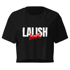 Black Lalish Love women’s crop top, front view